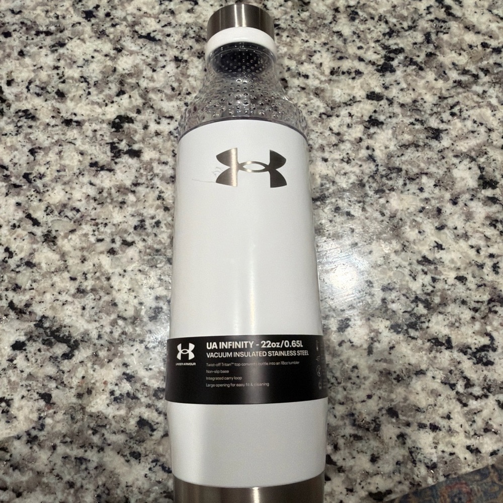 Under Armour White and Silver Insulated Bottle